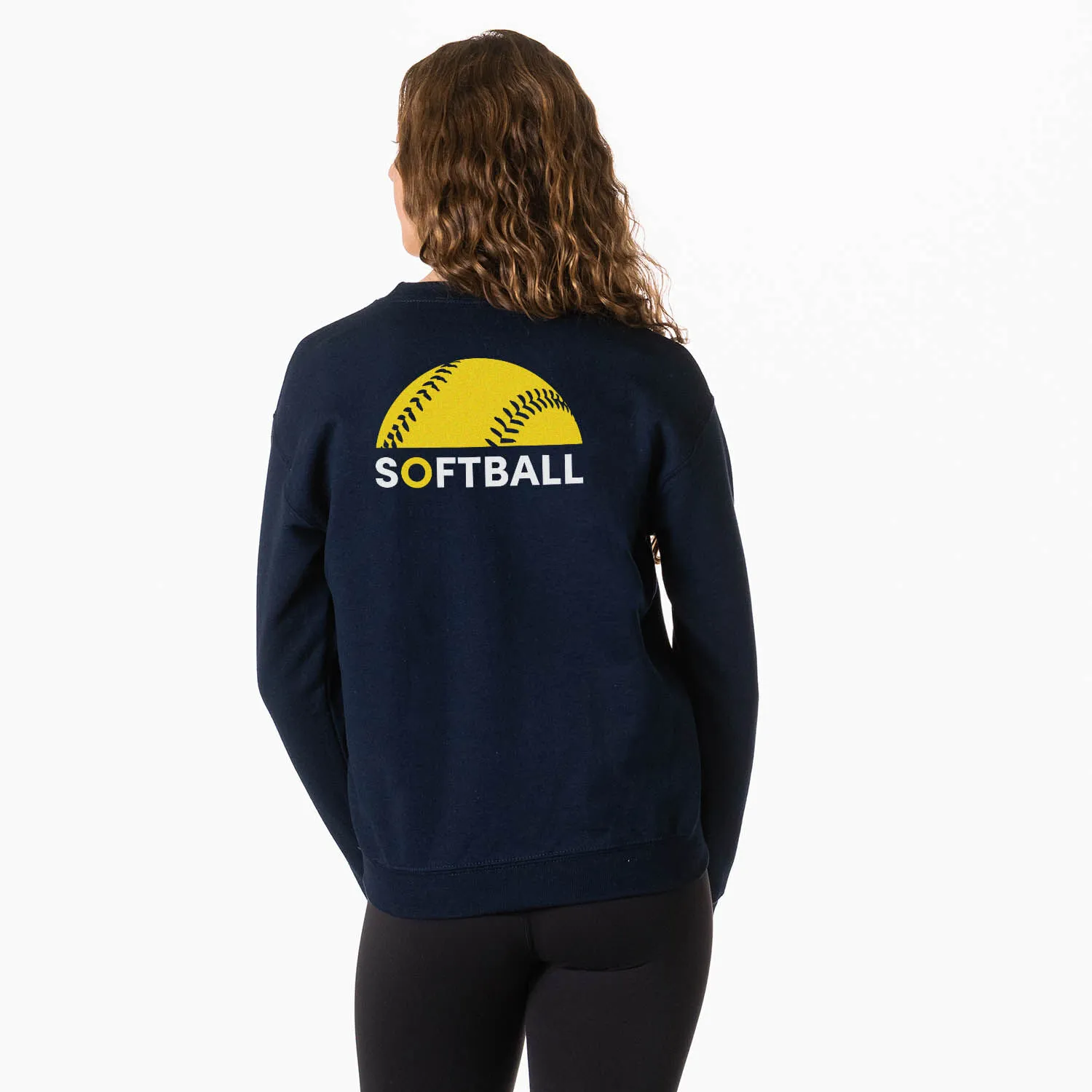 Softball Crewneck Sweatshirt - Modern Softball (Back Design) 